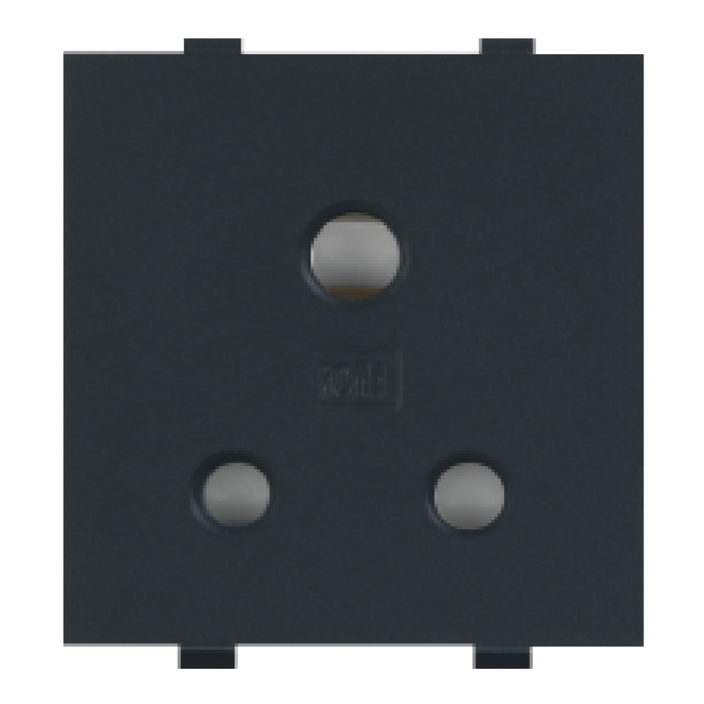 3Pin Round Socket, 2 Module Roma