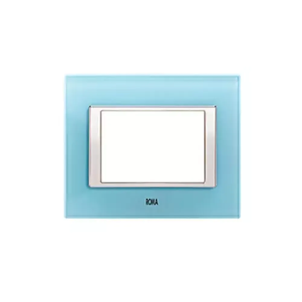 GLASS PLATE WITH CHROME COLLAR