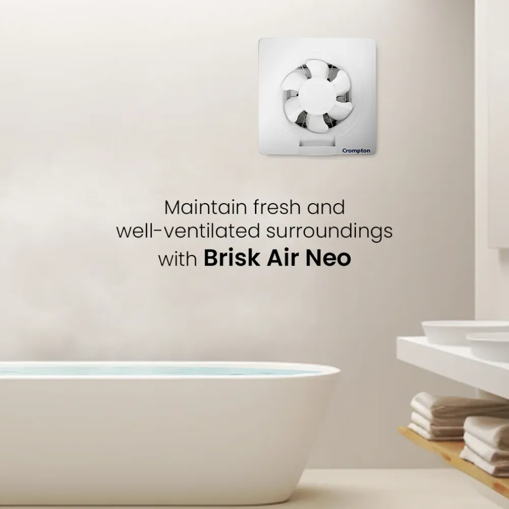 Briskair Neo Exhaust Fan | 150mm/200mm/250mm | White | Crompton