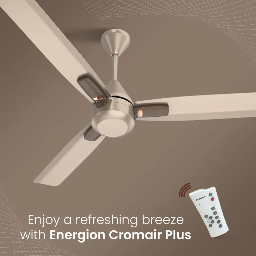 Energion Cromair Plus Ceiling Fan | 1200mm BLDC | Remote Control | Crompton