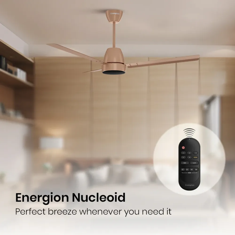 Energion Nucleoid  Ceiling Fan | 1200mm BLDC| Remote Control | Crompton