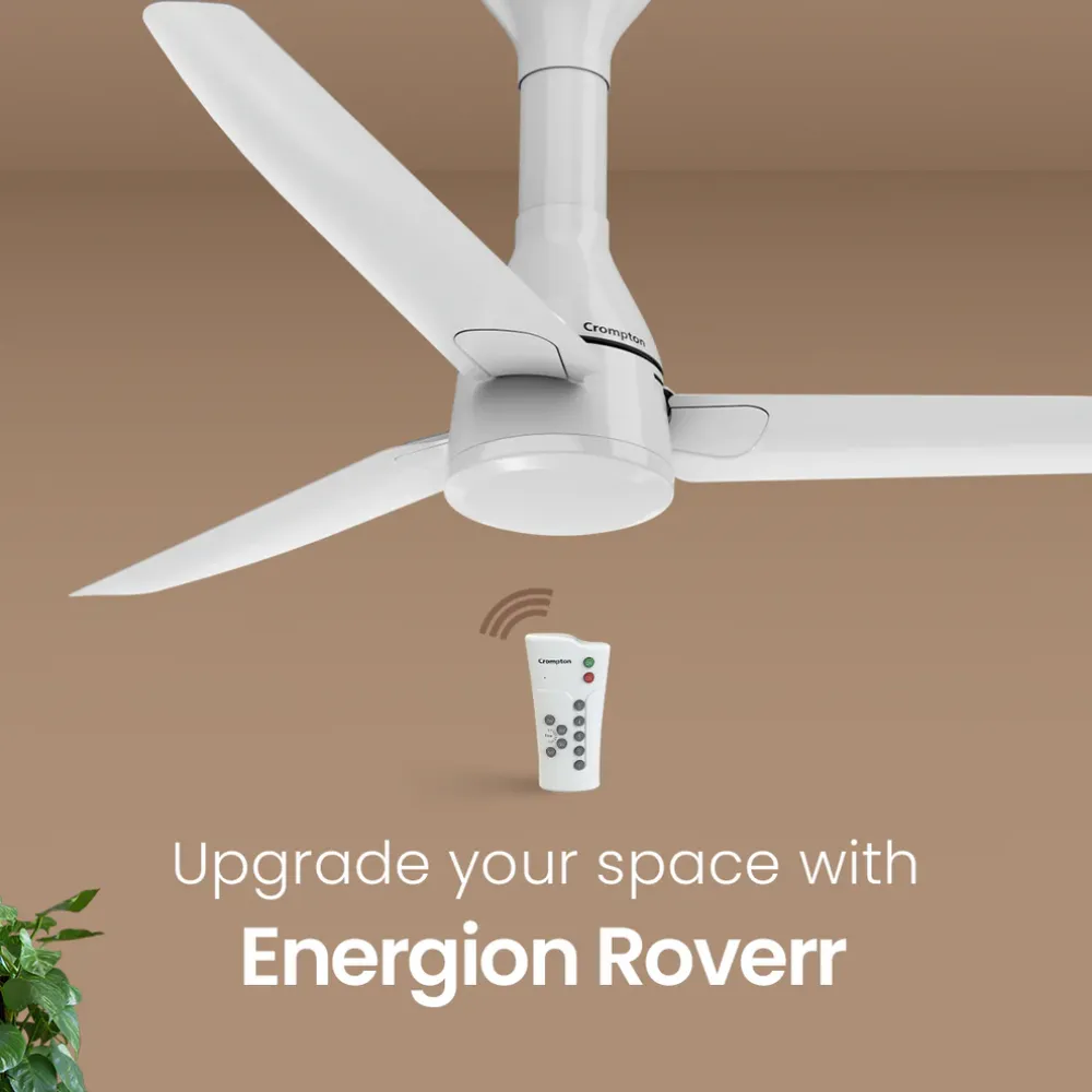 Energion Roverr Ceiling Fan | 1200mm BLDC| Remote Control | Crompton