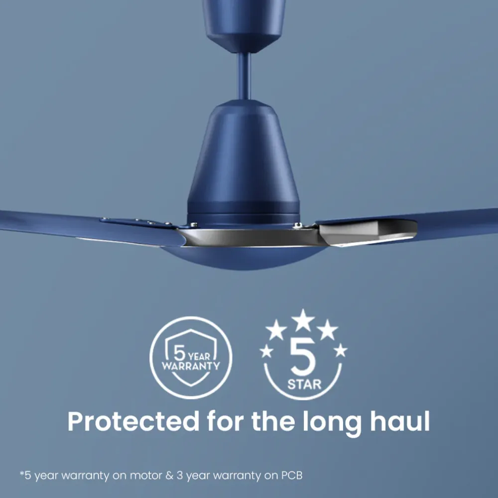 Energion Stylus Smart  Ceiling Fan | 1200mm BLDC |Blue | Remote Control | Crompton