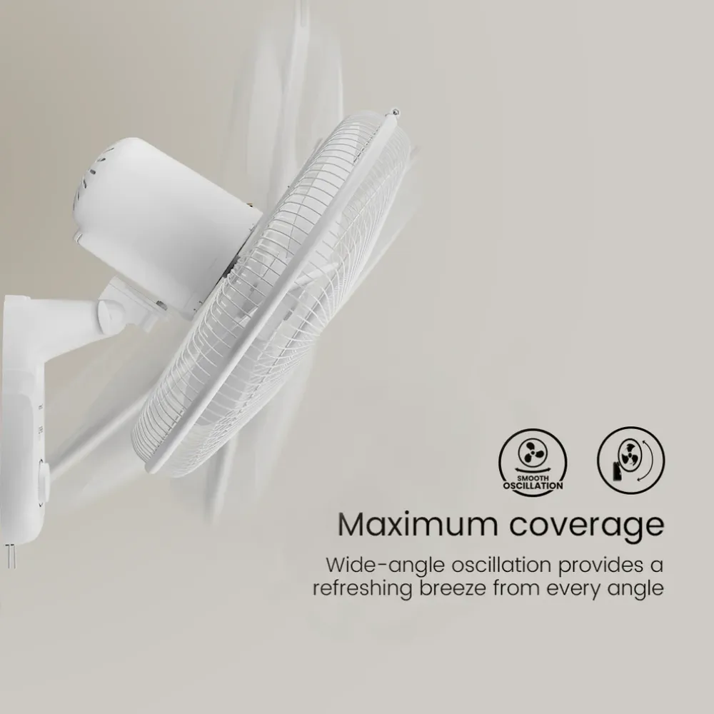 Hiflo Neo Wall Mounted Fan | 400mm | Crompton