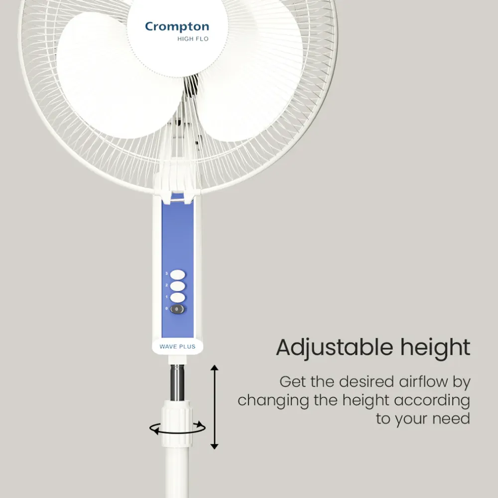 Hiflo Wave Plus Pedestal Fan | 400mm | Crompton
