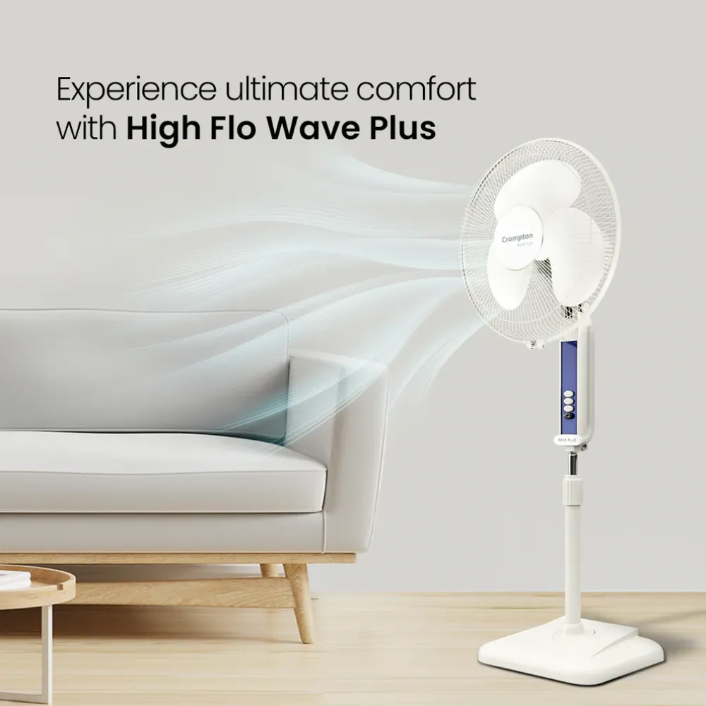 Hiflo Wave Plus Pedestal Fan | 400mm | Crompton