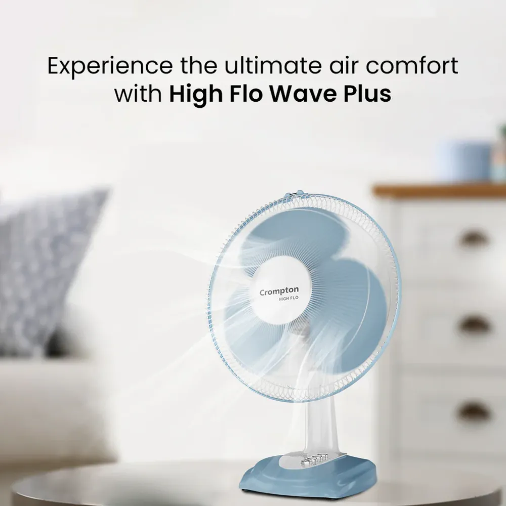 Hiflo Wave Plus Table Fan | 400mm | Crompton