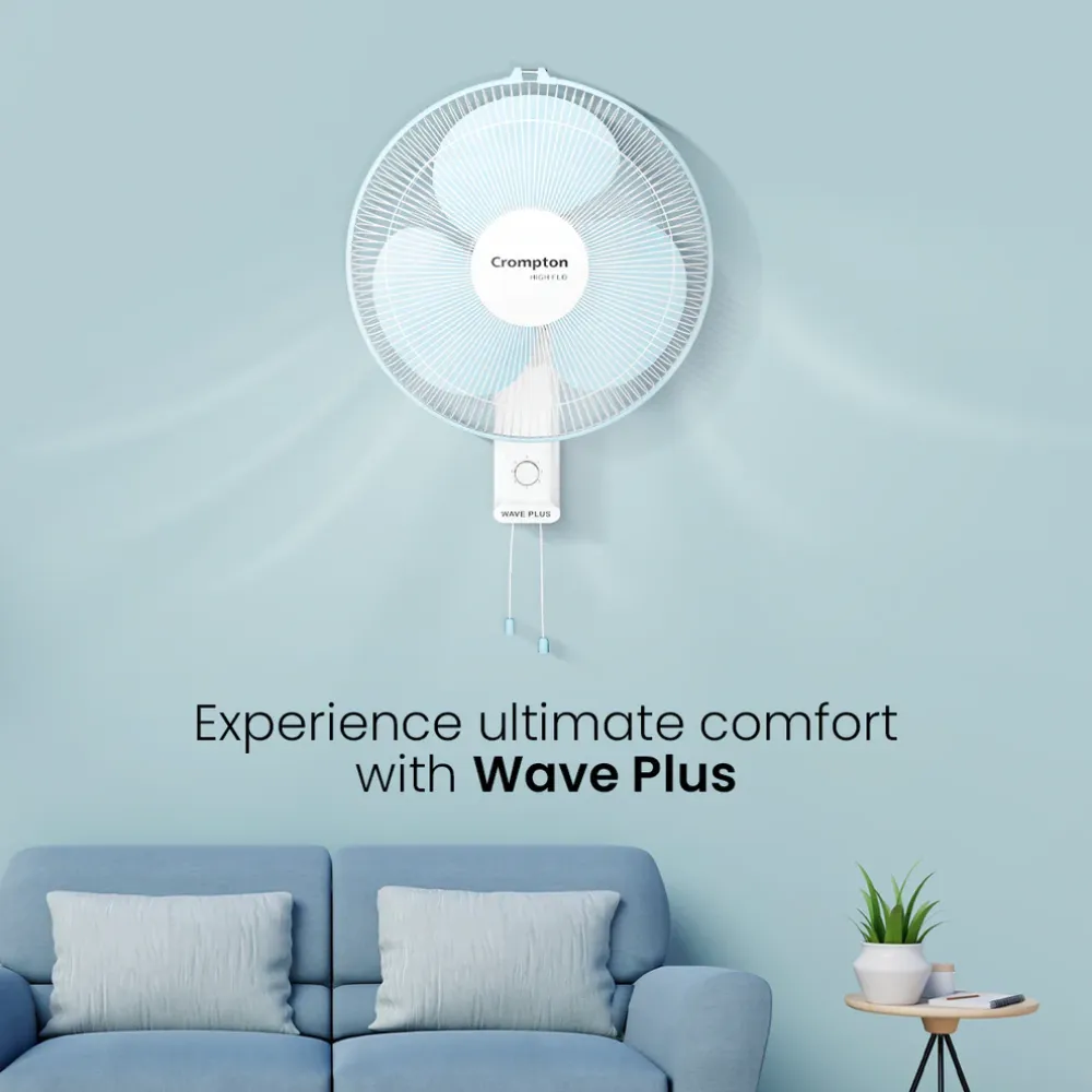 Hiflo Wave Plus Wall Mounted Fan | 400mm | Crompton