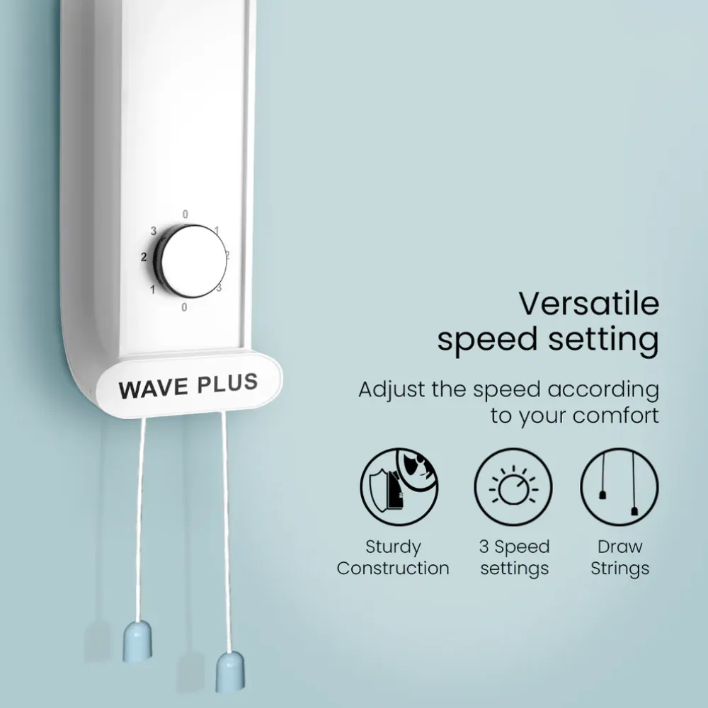 Hiflo Wave Plus Wall Mounted Fan | 400mm | Crompton