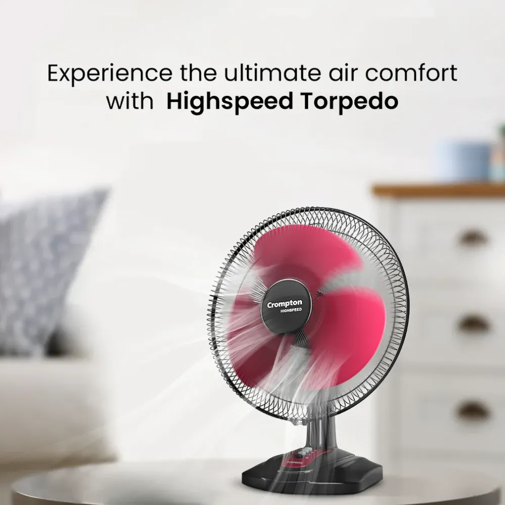 Highspeed Torpedo Table Fan | 400mm | Crompton