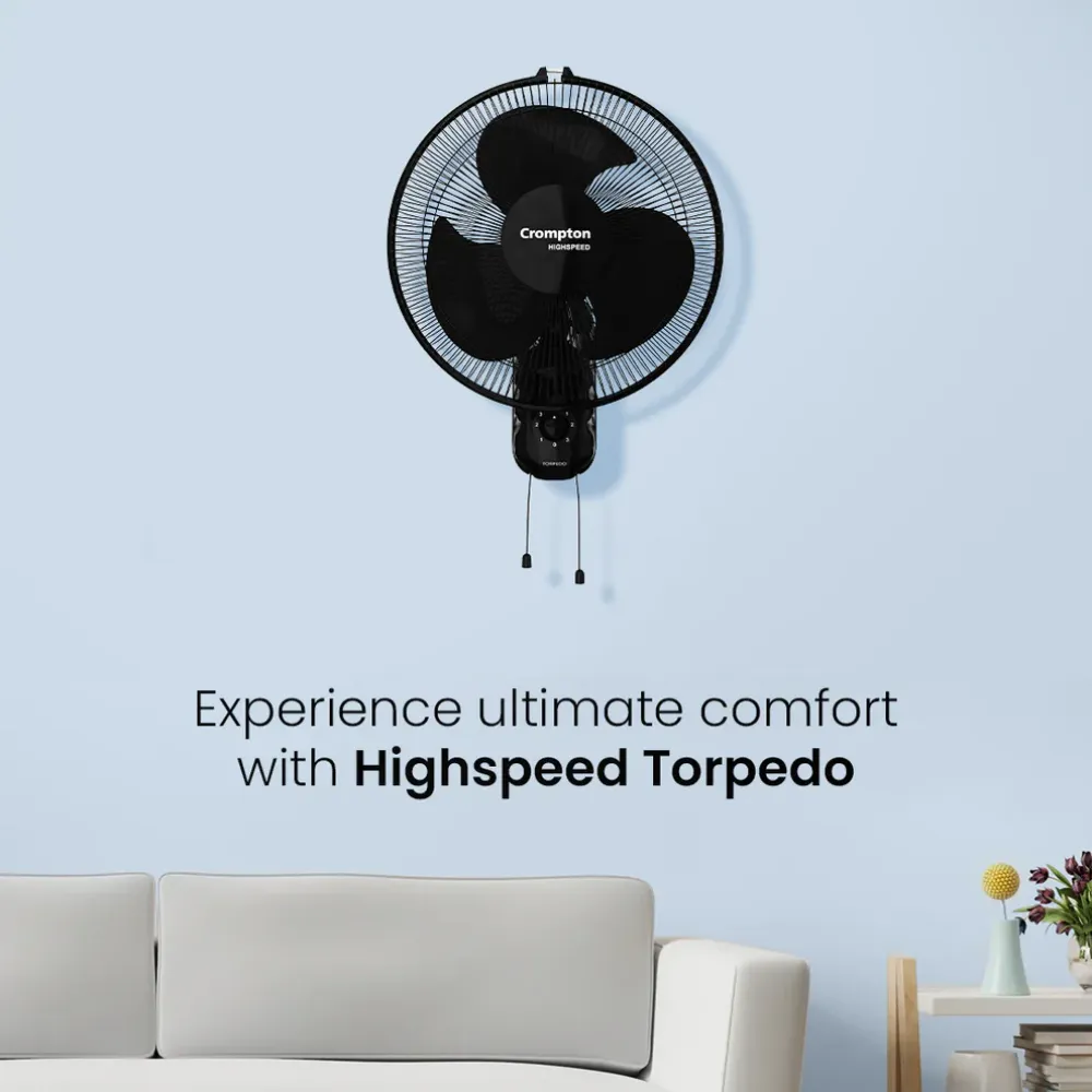 Highspeed Torpedo Wall Mounted Fan | 400mm | Crompton