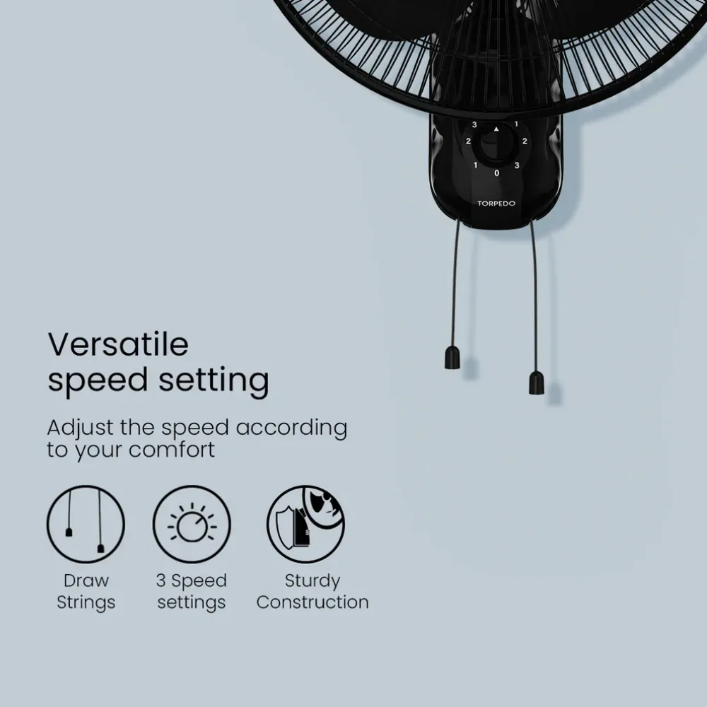 Highspeed Torpedo Wall Mounted Fan | 400mm | Crompton