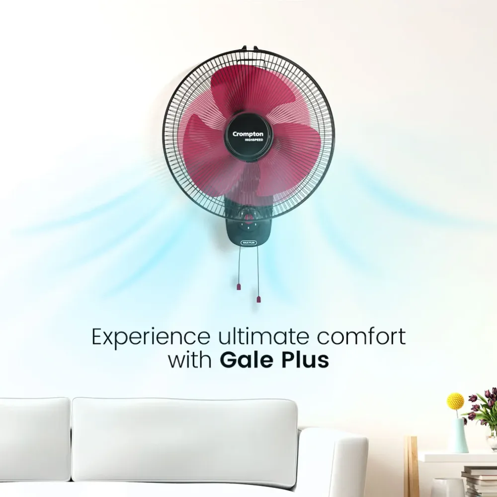 Hispeed Gale Plus Wall Mounted Fan | 400mm | Crompton