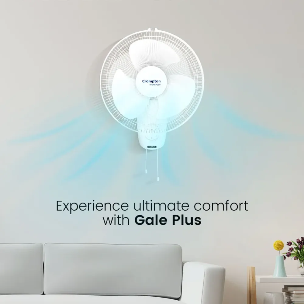 Hispeed Gale Plus Wall Mounted Fan | 400mm | Crompton