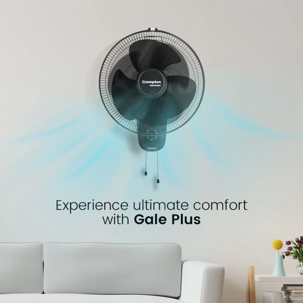 Hispeed Gale Plus Wall Mounted Fan | 400mm | Crompton