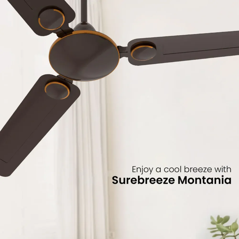Surebreeze Montania Ceiling Fan| 1200mm | Crompton