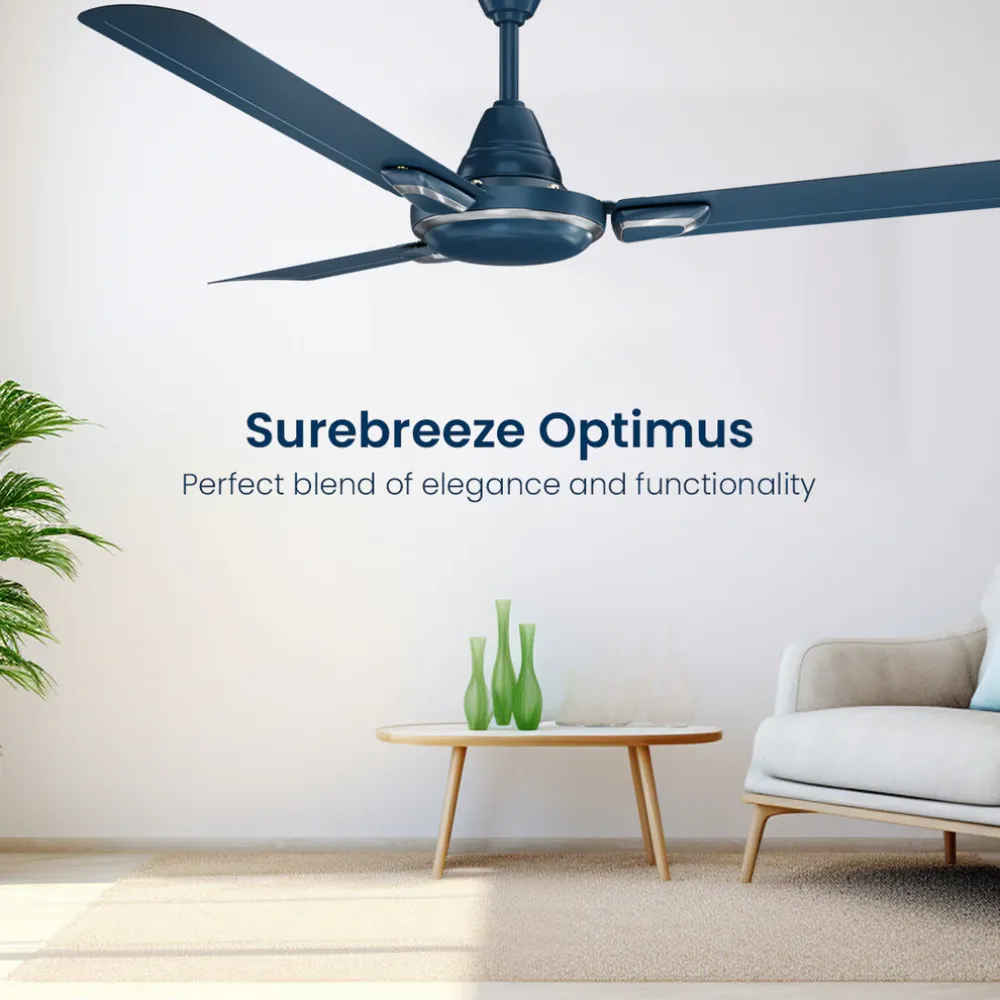 Surebreeze Optimus Ceiling Fan | 1400mm |Blue | Crompton