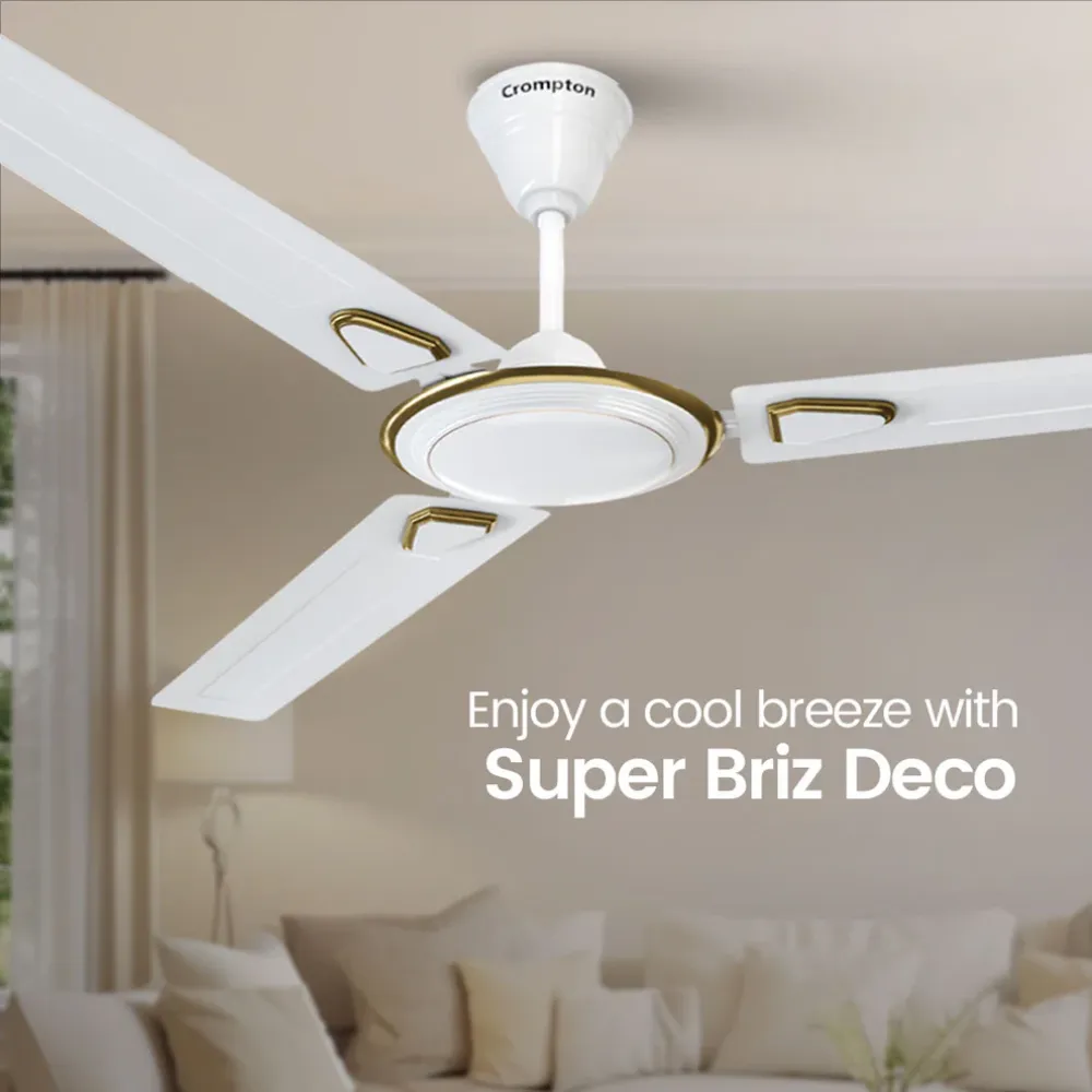 Surebreeze Super Briz Deco Ceiling Fan | 1200mm | Crompton