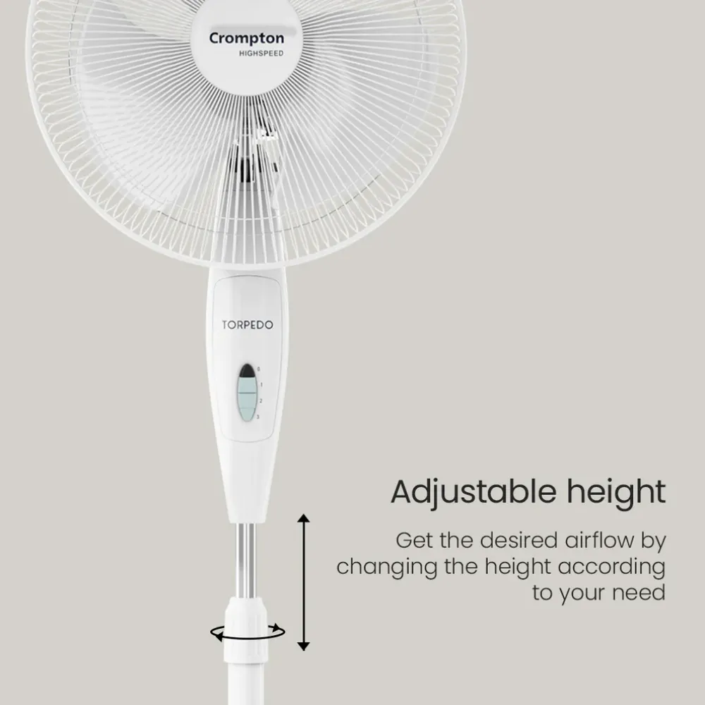 Torpedo HS PF Pedestal Fan | 400mm | Crompton