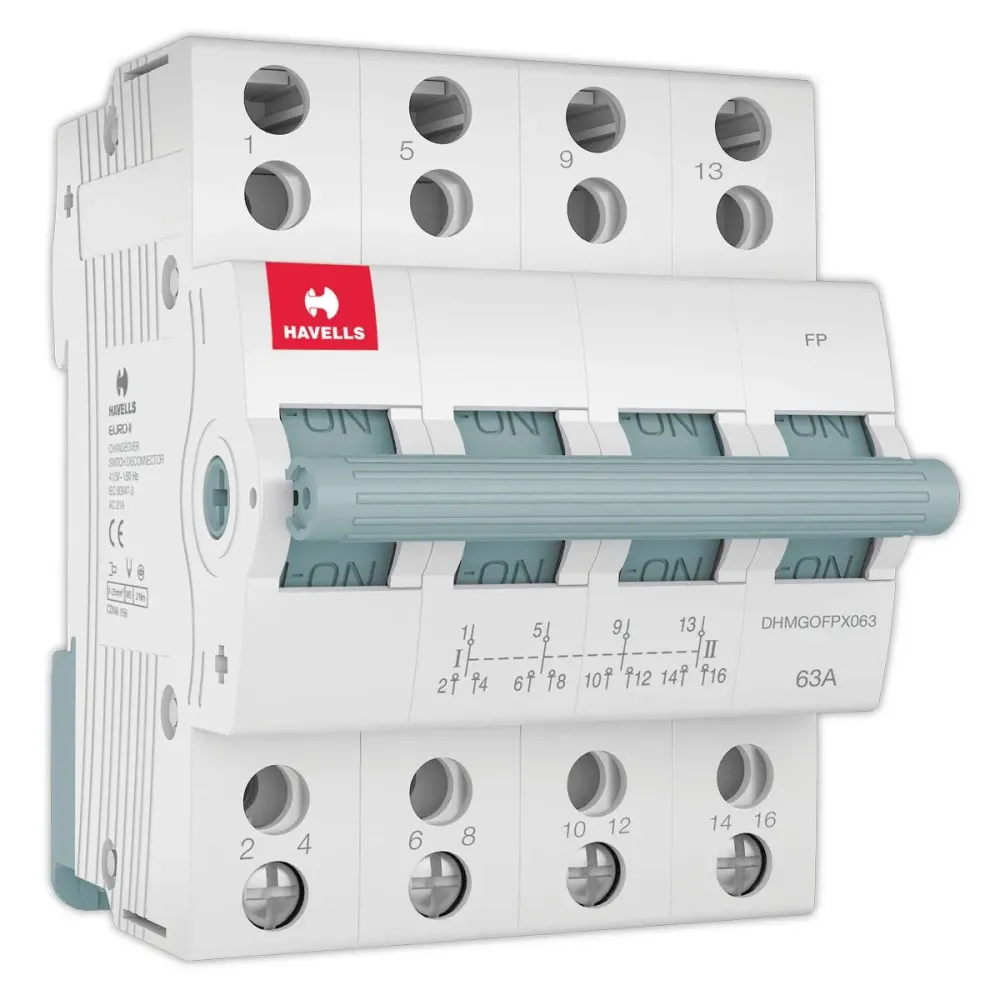 Higher Rating MCB Changeover | DP/FP | 63Amp | White | Havells