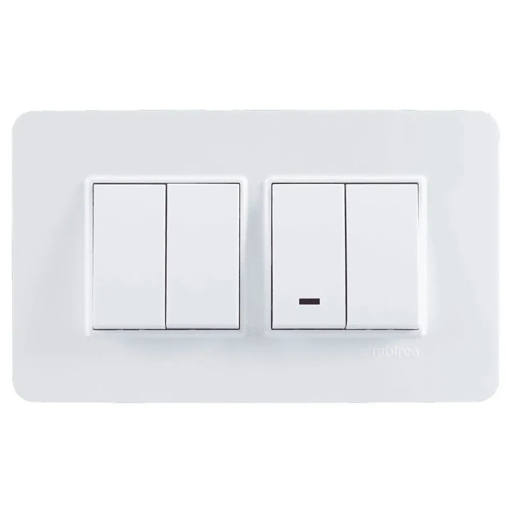 Front Plate with Pillar |3/4Modular |White |Havells
