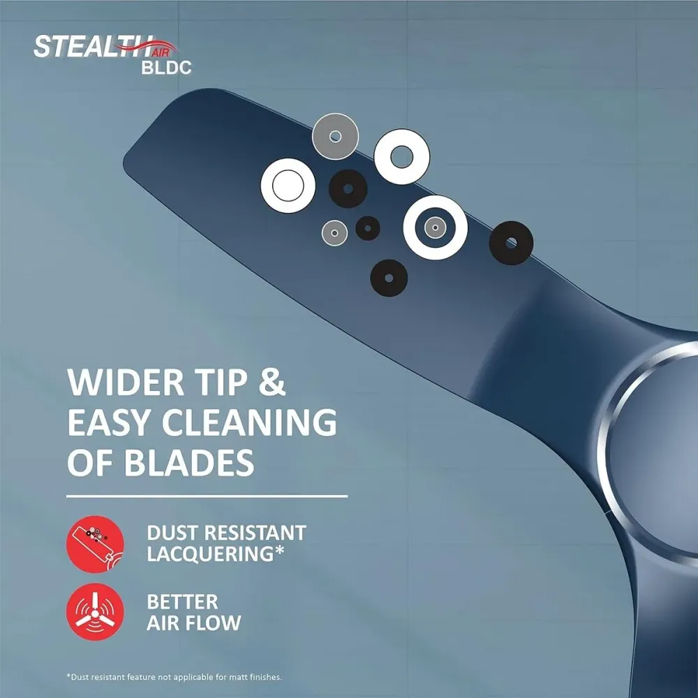 Stealth Air  Ceiling Fan |1200mm BLDC+ | Remote Control | Havells