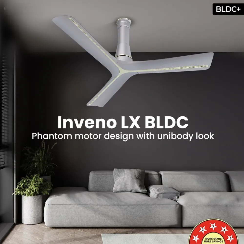 Inveno LXCeiling Fan | 1200mm  BLDC+ | Remote Control | Havells