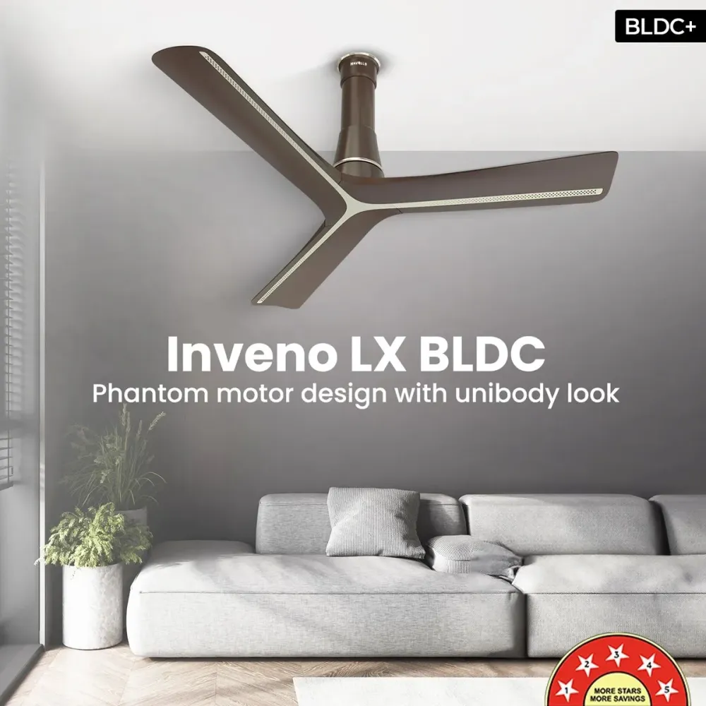 Inveno LXCeiling Fan | 1200mm  BLDC+ | Remote Control | Havells