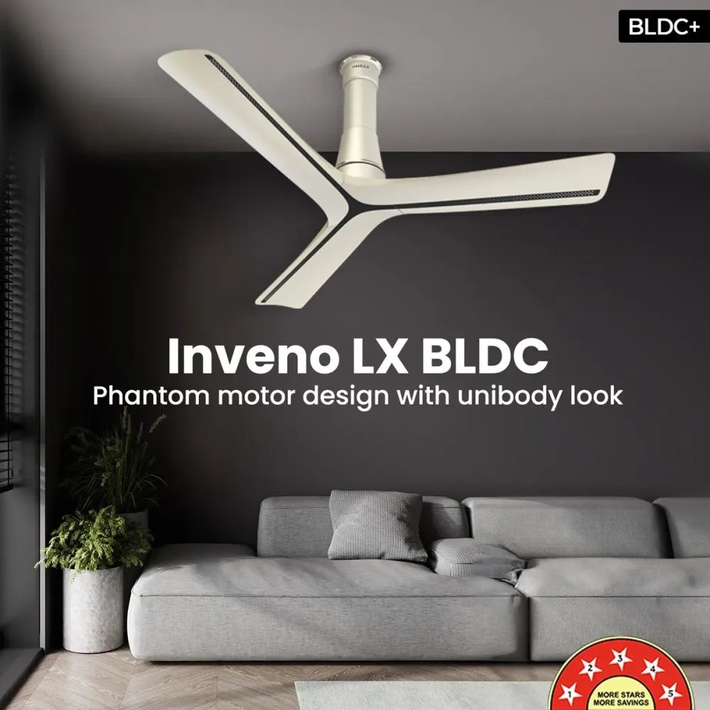 Inveno LXCeiling Fan | 1200mm  BLDC+ | Remote Control | Havells