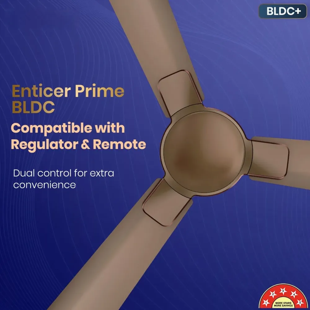 Enticer Prime Ceiling Fan | 1200mm/1400  BLDC+|  Remote Control | Havells