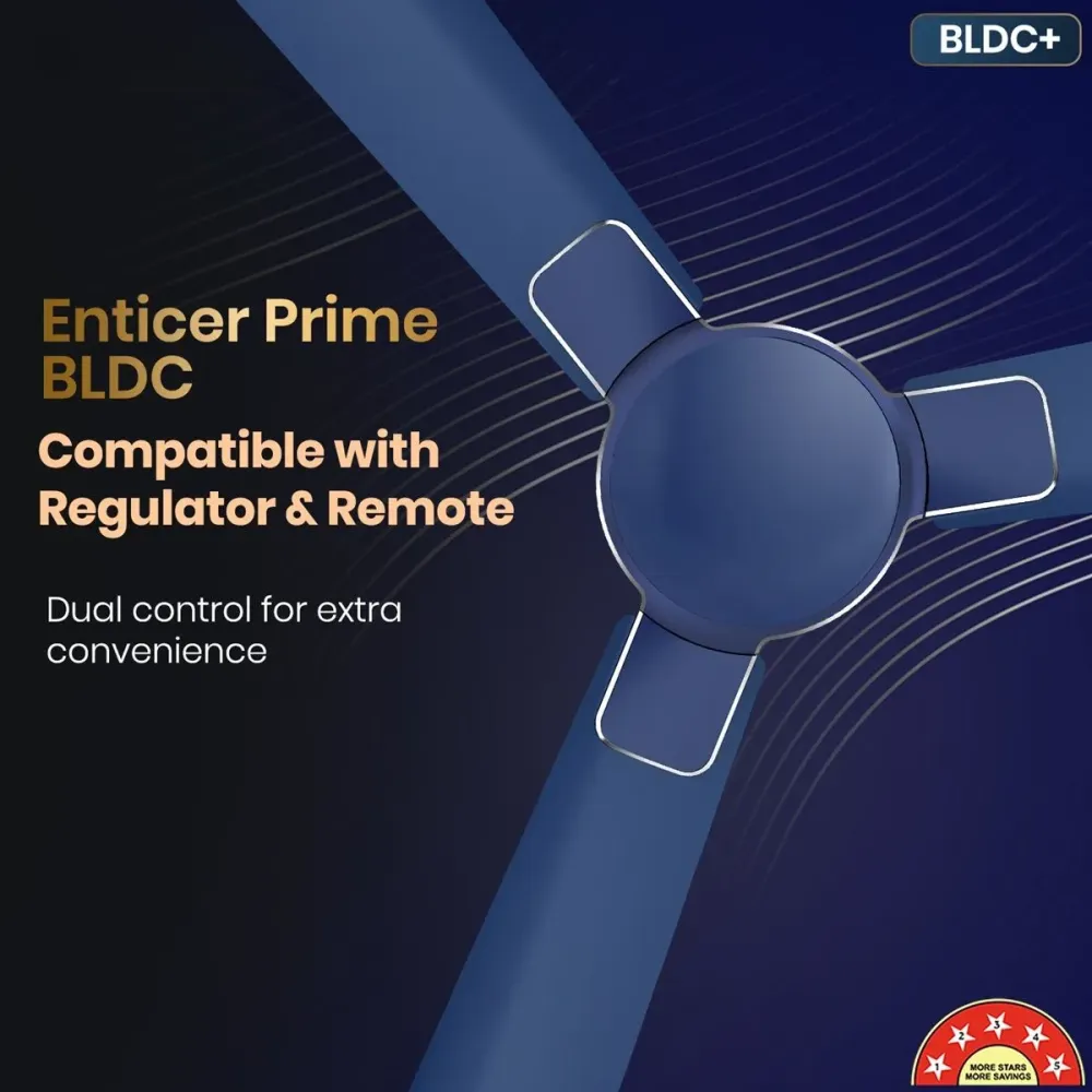 Enticer Prime Ceiling Fan | 1200mm/1400  BLDC+|  Remote Control | Havells