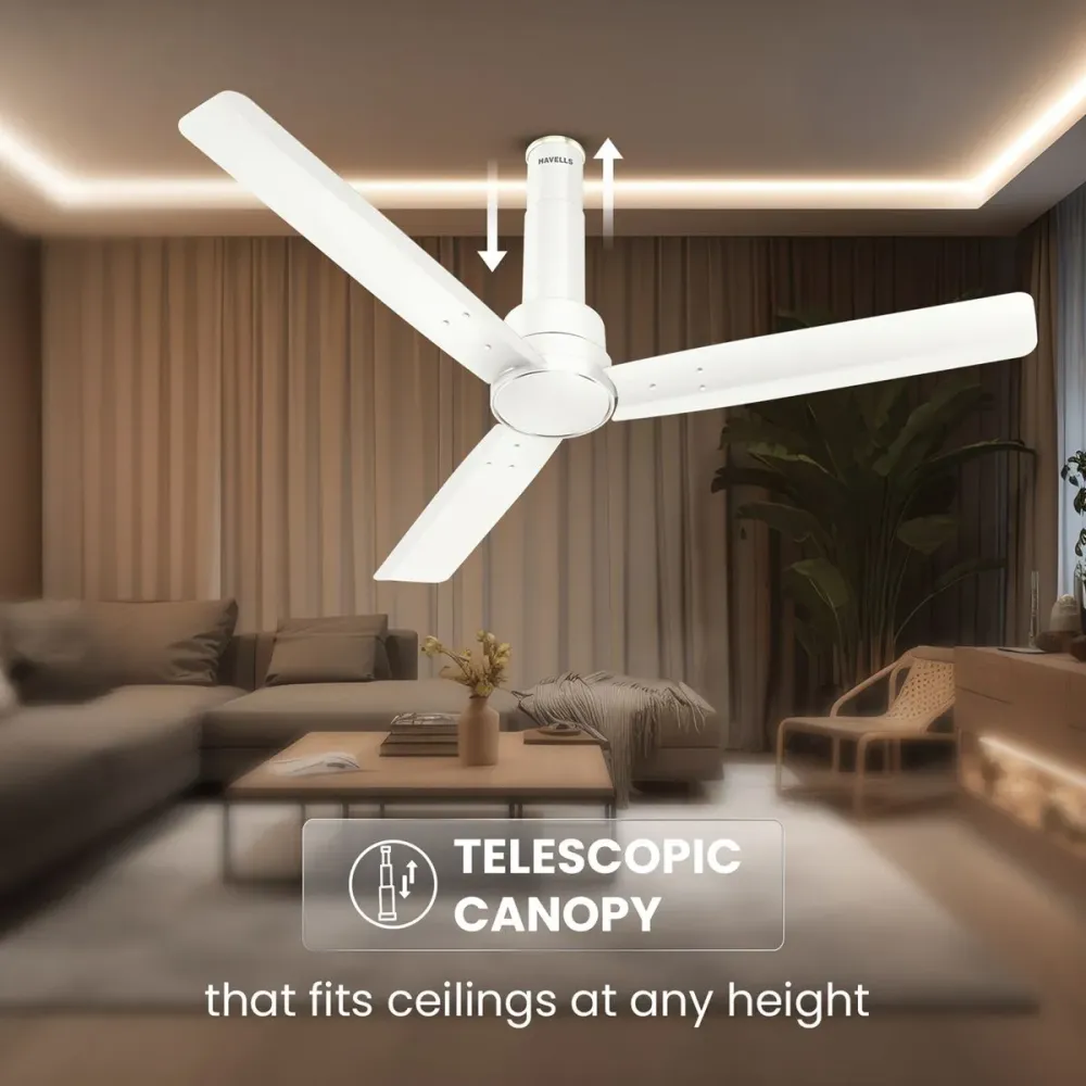 Elio Plus Ceiling Fan | 1200mm BLDC+| Remote Control | Havells