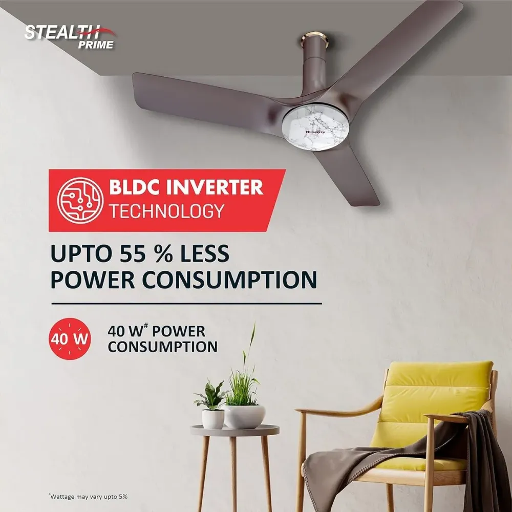 Stealth Prime  Ceiling Fan | 1200mm BLDC+ | Remote Contro l Havells