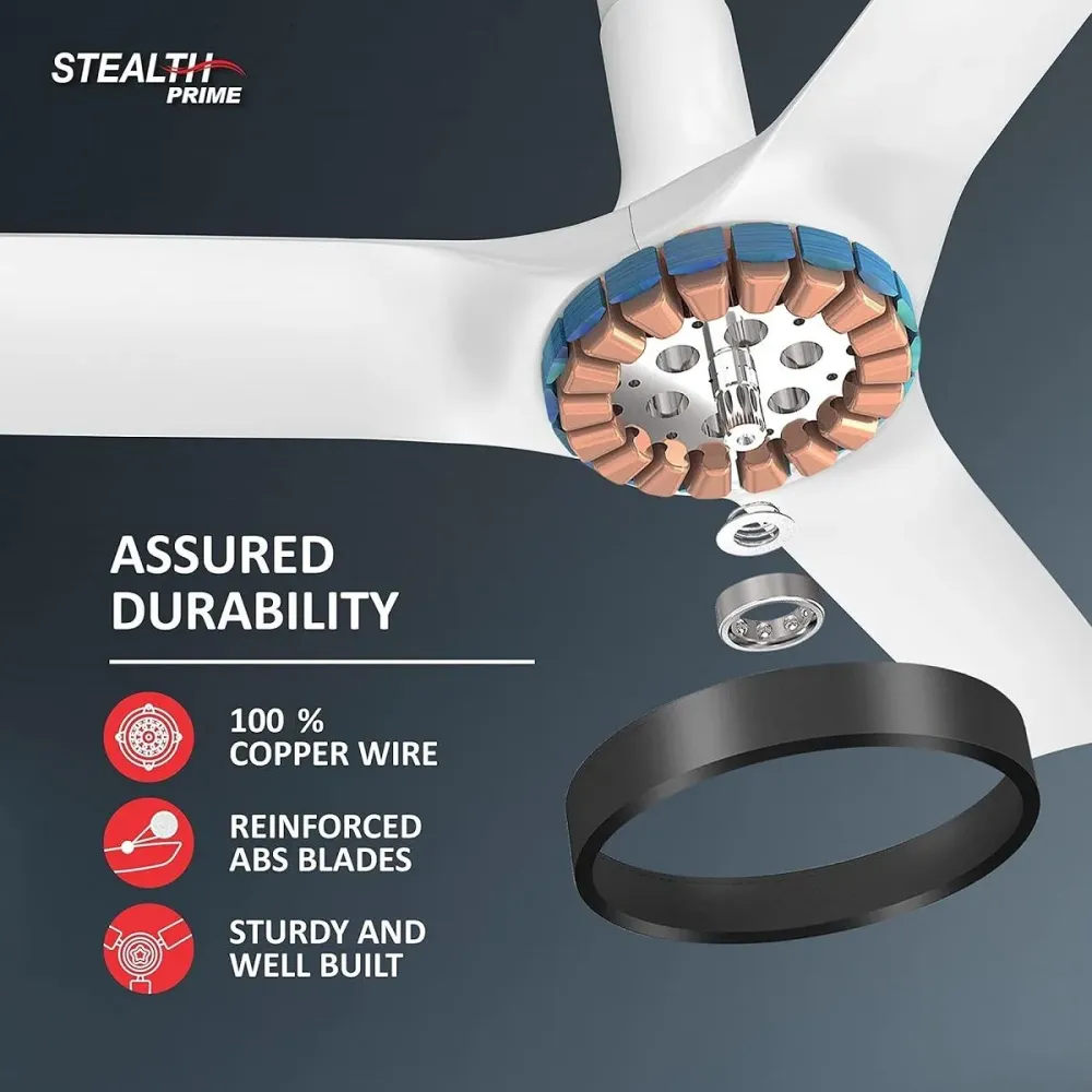 Stealth Prime  Ceiling Fan | 1200mm BLDC+ | Remote Contro l Havells