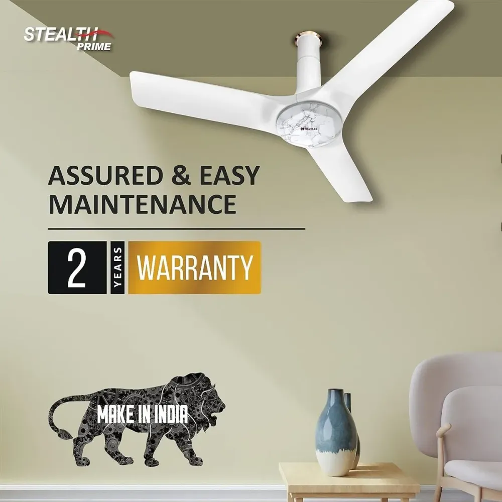 Stealth Prime  Ceiling Fan | 1200mm BLDC+ | Remote Contro l Havells
