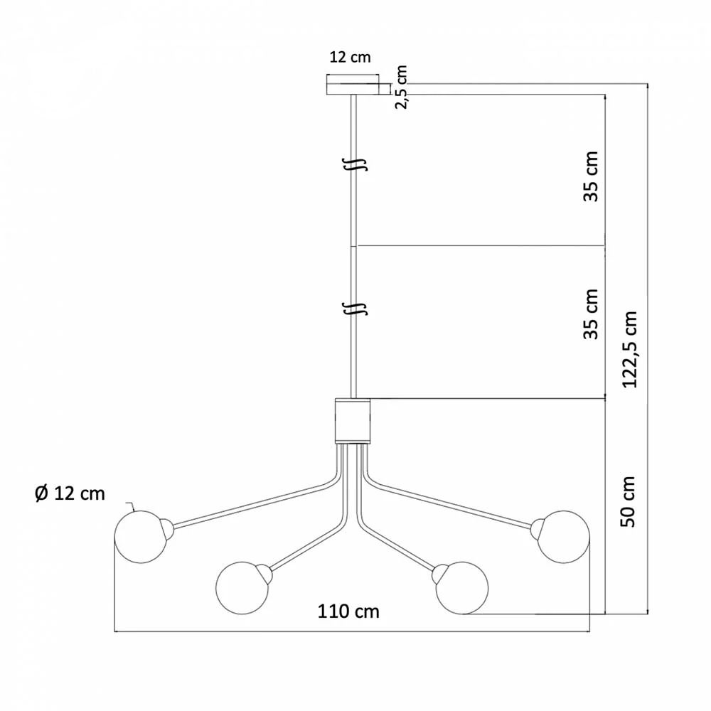 Gold Plated Pendant Lamp – Elegant 18 Ball Design | Decorative Lighting for Living Room, Dining | Jagmag Lights