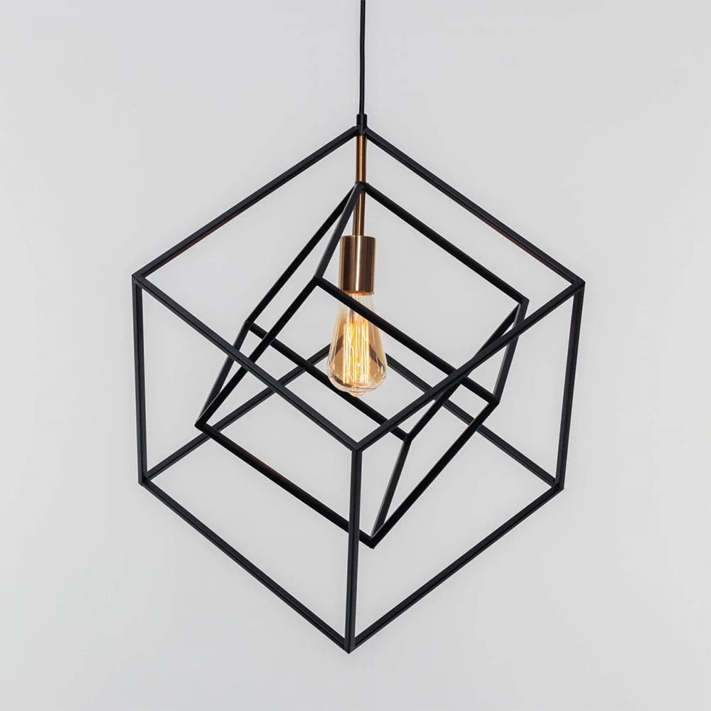 Stainless Steel Metal Pendant Light – Black Cage Design | Metal Pendant Light for Living Room, Dining Room | Jagmag Lights