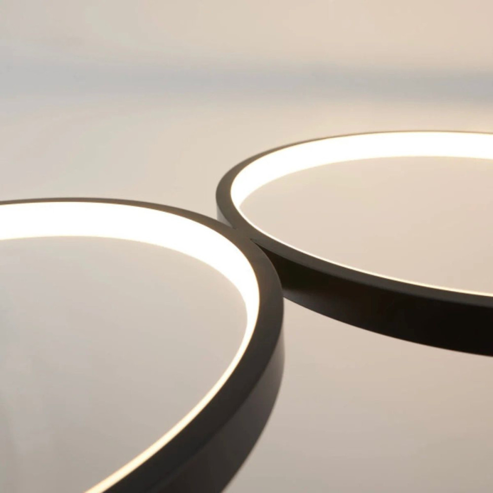 Black Metal LED Pendant Light – Minimalist 4-Circle Design | LED Pendant for Living & Dining Rooms | Jagmag Lights