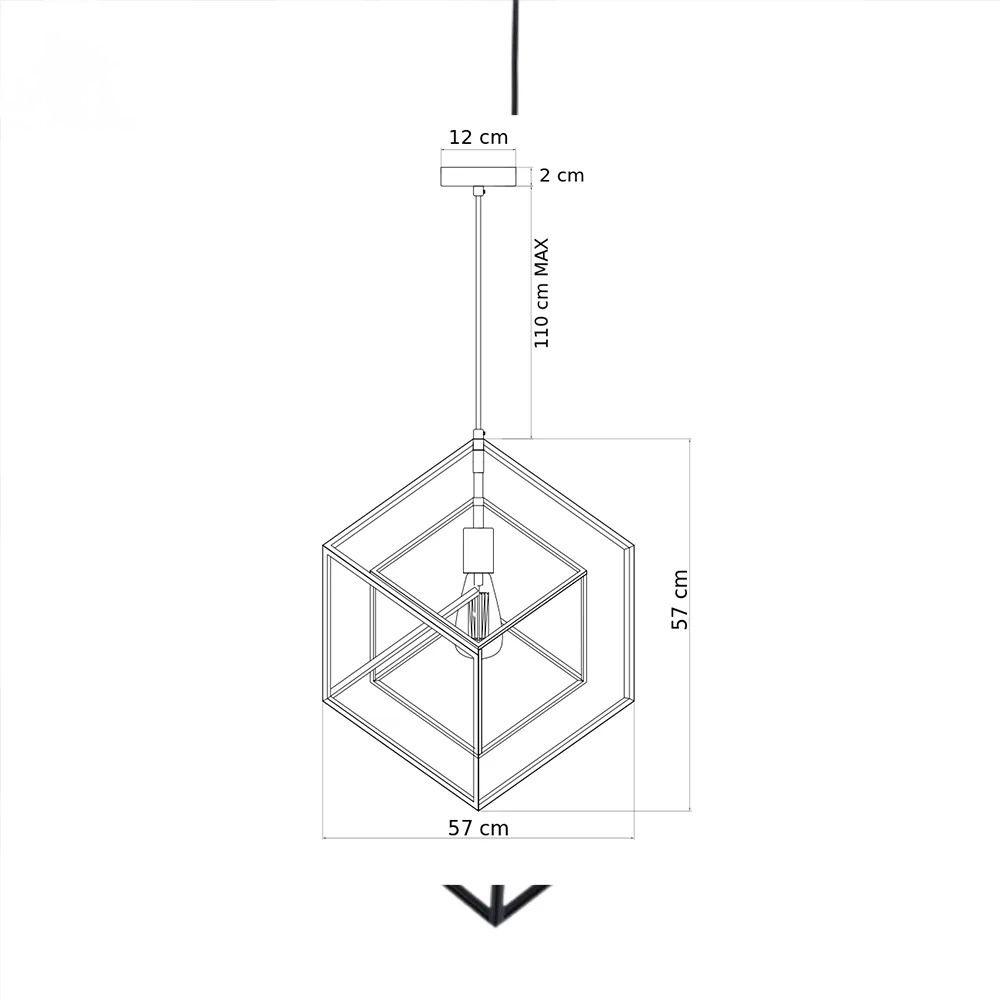 Stainless Steel Metal Pendant Light – Black Cage Design | Metal Pendant Light for Living Room, Dining Room | Jagmag Lights