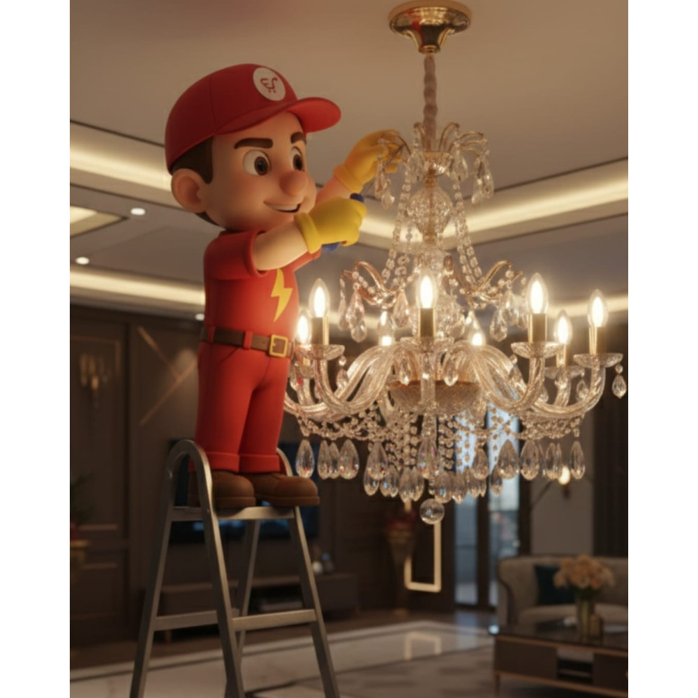 Chandelier Installation (More Than 6 Bulbs) |Electric Ji