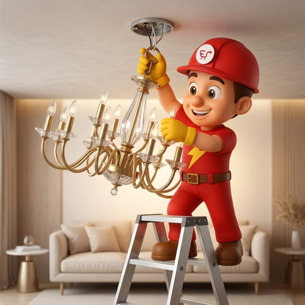 Chandelier Re-Installation Large |Electric Ji