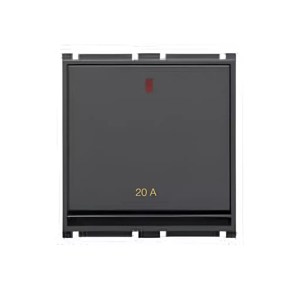 1Way Switch with Indicator (LED) | 16/20A | 1/2 Module| Goldmedal | Curve