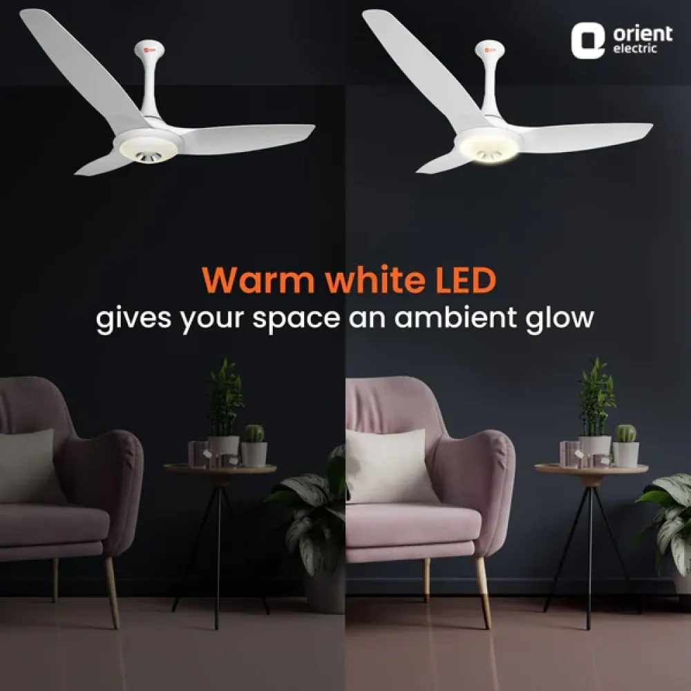 Aerolite Premium Ceiling Fan | White |1200mm | Orient