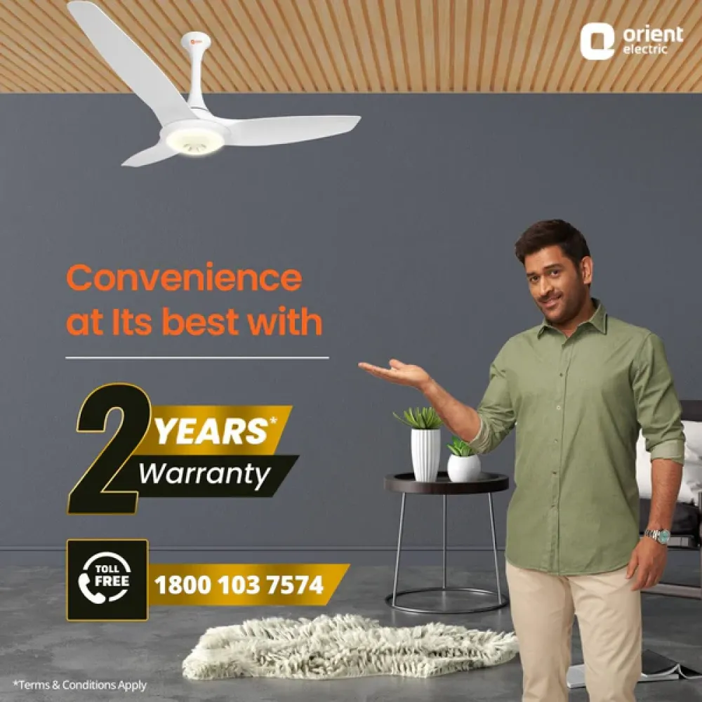 Aerolite Premium Ceiling Fan | White |1200mm | Orient