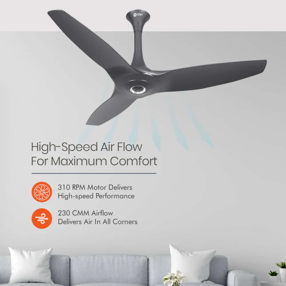Aeroquiet Noiseless Ceiling Fan | 1200mm BLDC | Orient