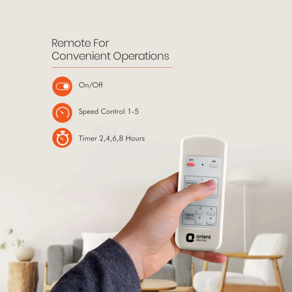 Aeroquiet Noiseless Ceiling Fan | 1200mm BLDC | Orient