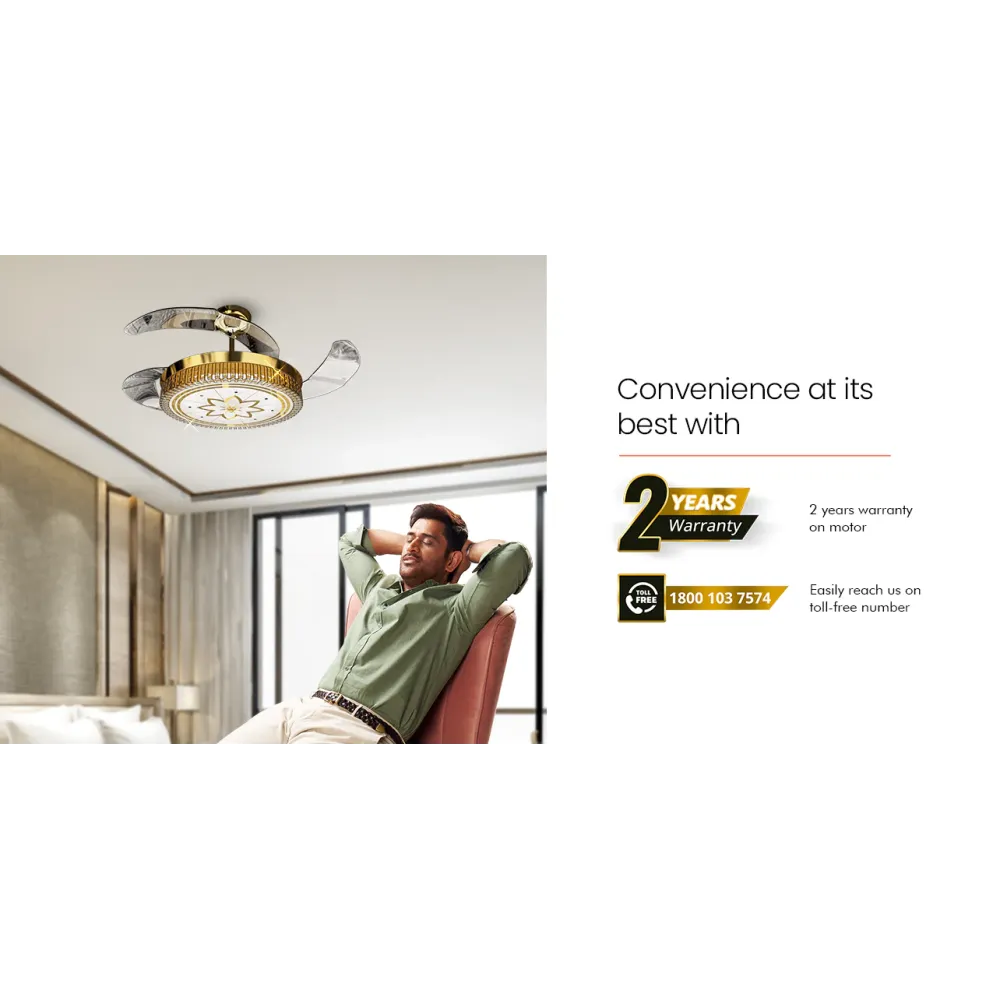 Eleganza Chandelier Ceiling Fan | 1200mm | Gold | Orient