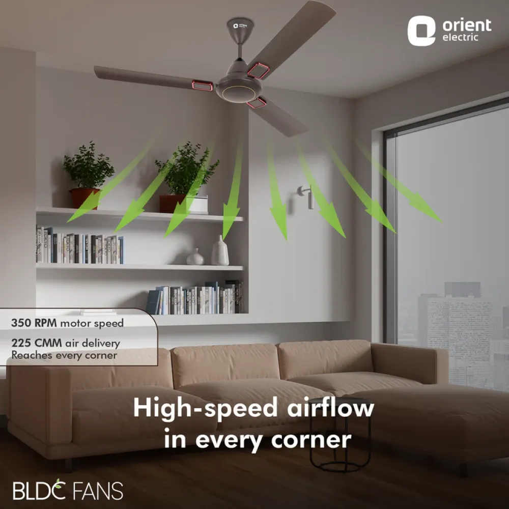 I-Falcon BLDC Ceiling Fan With Light & Remote | 1200mm |Remote Control | Orient