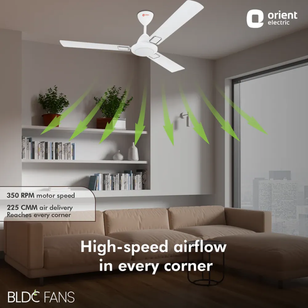 I-Falcon BLDC Ceiling Fan With Light & Remote | 1200mm |Remote Control | Orient
