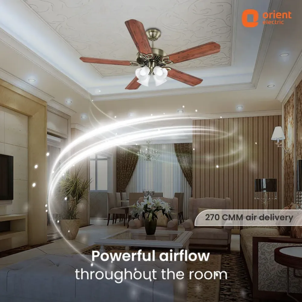 Subaris Underlight Premium Ceiling Fan with Remote | 1300MM |Remote Control | Orient